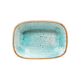 Bonna China Sea Blue 5.5" x 4" x h:1.25" 7 oz. Rectangular Blue Porcelain Deep Plate (Set of 2)